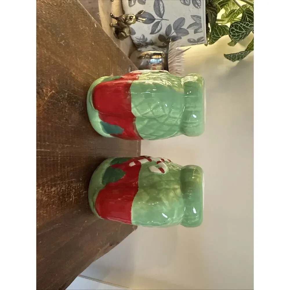 Christmas Holiday Salt and‎ Pepper Shaker Set - Snowman and Santa Ugly Christmas